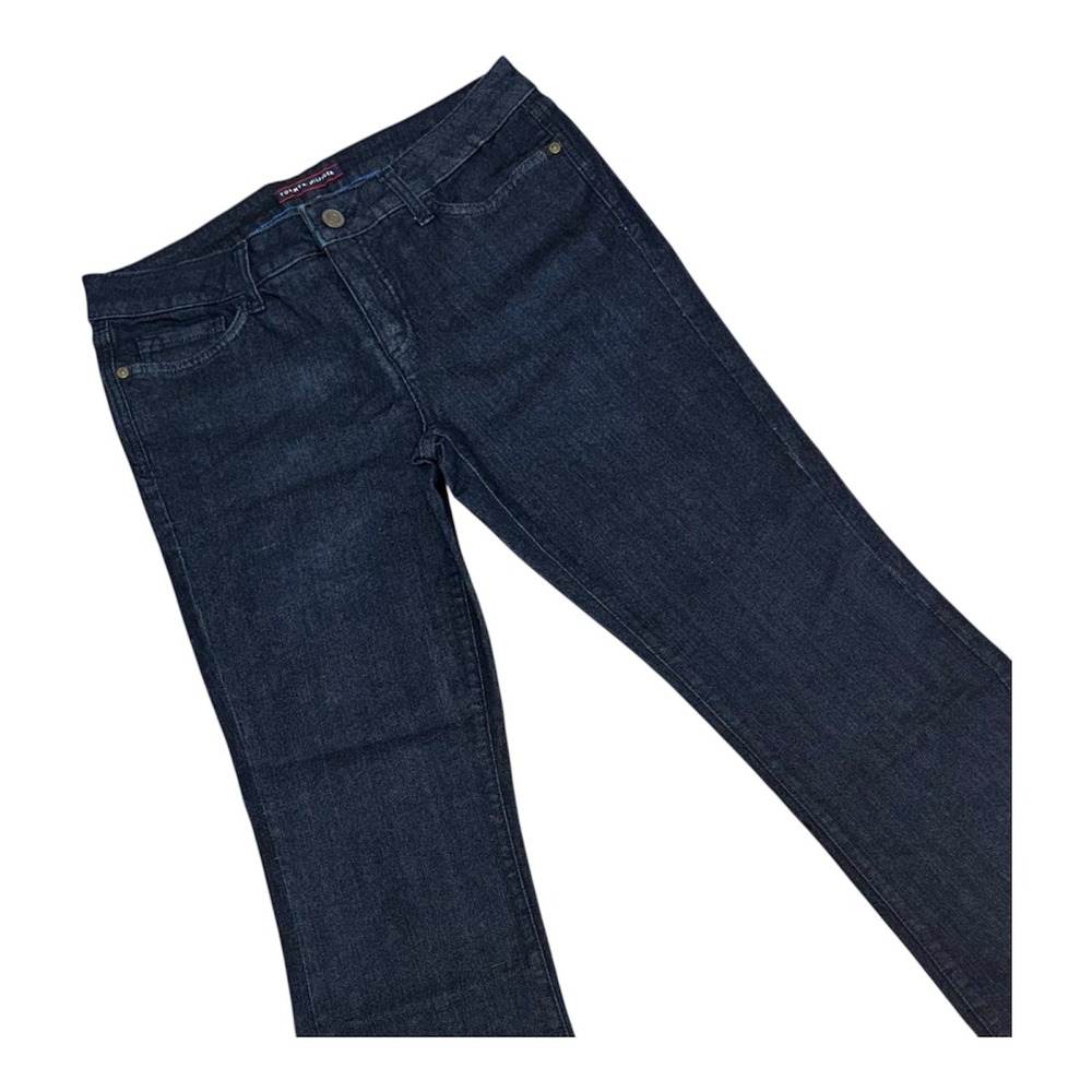 Tommy Hilfiger Women's 8 Classic Bootcut Dark Wash Stretch Blue Jeans 32x32